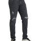 Dolce & Gabbana Gray Slim Fit Logo Plaque Cotton Denim Jeans