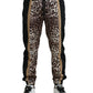 Dolce & Gabbana Brown Leopard Print Polyester Jogger Pants