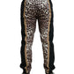 Dolce & Gabbana Brown Leopard Print Polyester Jogger Pants