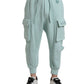 Dolce & Gabbana Light Blue Cotton Cargo Jogger Sweatpants Pants