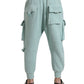 Dolce & Gabbana Light Blue Cotton Cargo Jogger Sweatpants Pants