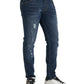 Dolce & Gabbana Blue Distressed Cotton Skinny Denim Jeans