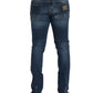 Dolce & Gabbana Blue Distressed Cotton Skinny Denim Jeans