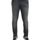 Dolce & Gabbana Gray Washed Cotton Stretch Skinny Denim Jeans