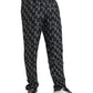 Dolce & Gabbana Black Horseshoe Print Silk Pants