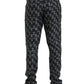 Dolce & Gabbana Black Horseshoe Print Silk Pants