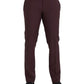 Dolce & Gabbana Maroon Wool Men Slim Fit Dress Pants