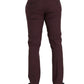 Dolce & Gabbana Maroon Wool Men Slim Fit Dress Pants