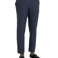 Dolce & Gabbana Navy Blue Linen Men Slim Dress Pants