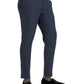 Dolce & Gabbana Navy Blue Linen Men Slim Dress Pants