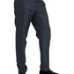 Dolce & Gabbana Blue Wool Men Skinny Dress Pants