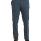 Dolce & Gabbana Blue Linen Silk Skinny Dress Pants