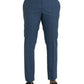 Dolce & Gabbana Blue Checkered Wool Men Dress Pants