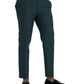 Dolce & Gabbana Green Wool Skinny Slim Dress Pants