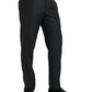 Dolce & Gabbana Black Wool Silk Skinny Dress Pants