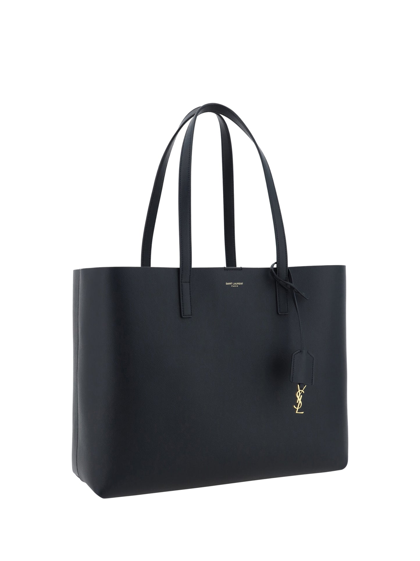 Saint Laurent Black Calf Leather Tote Shoulder Bag