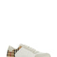 Burberry White Multicolor Calf Leather Sneakers