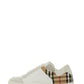 Burberry White Multicolor Calf Leather Sneakers