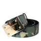 Dolce & Gabbana Camouflage Leather Gold Buckle Belt Men