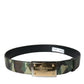 Dolce & Gabbana Camouflage Leather Gold Buckle Belt Men