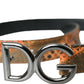 Dolce & Gabbana Patchwork Python Leather Logo Buckle Belt Men