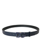 Dolce & Gabbana Blue Leather Metal Logo Buckle Belt Men