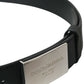 Dolce & Gabbana Black Leather Metal Square Buckle Belt Men