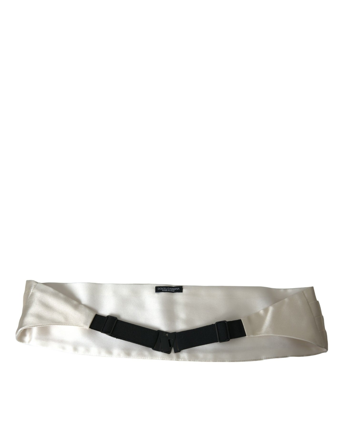 Dolce & Gabbana White Men Wide Waist Silk Belt Cummerbund