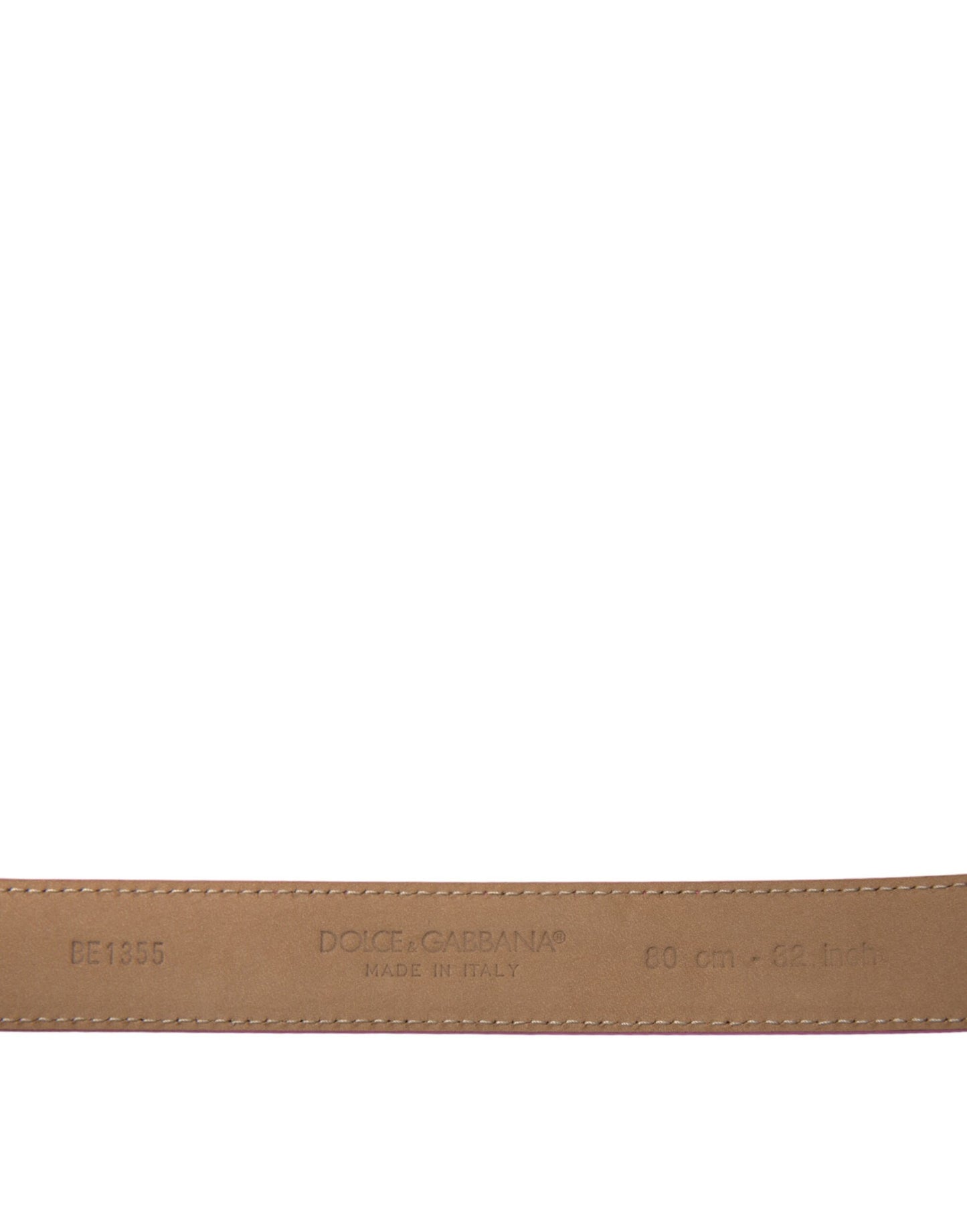 Dolce & Gabbana Pink Leather Gold Logo Metal Buckle Belt