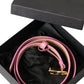 Dolce & Gabbana Pink Leather Gold Logo Metal Buckle Belt