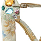 Dolce & Gabbana Gold Floral Jacquard Crystal Sandals Shoes