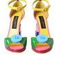 Dolce & Gabbana Multicolor Leather Heels Sandals Shoes