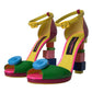 Dolce & Gabbana Multicolor Leather Heels Sandals Shoes