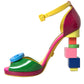 Dolce & Gabbana Multicolor Leather Heels Sandals Shoes