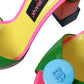 Dolce & Gabbana Multicolor Leather Heels Sandals Shoes