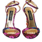 Dolce & Gabbana Multicolor Jacquard Crystals Sandals Shoes