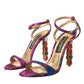 Dolce & Gabbana Multicolor Jacquard Crystals Sandals Shoes