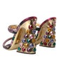 Dolce & Gabbana Multicolor Jacquard Crystals Sandals Shoes