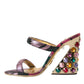 Dolce & Gabbana Multicolor Jacquard Crystals Sandals Shoes