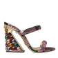 Dolce & Gabbana Multicolor Jacquard Crystals Sandals Shoes