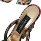 Dolce & Gabbana Multicolor Jacquard Crystals Sandals Shoes