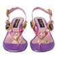 Dolce & Gabbana Multicolor Crystals Slingback Sandals Shoes