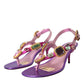 Dolce & Gabbana Multicolor Crystals Slingback Sandals Shoes