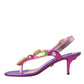 Dolce & Gabbana Multicolor Crystals Slingback Sandals Shoes