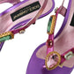 Dolce & Gabbana Multicolor Crystals Slingback Sandals Shoes