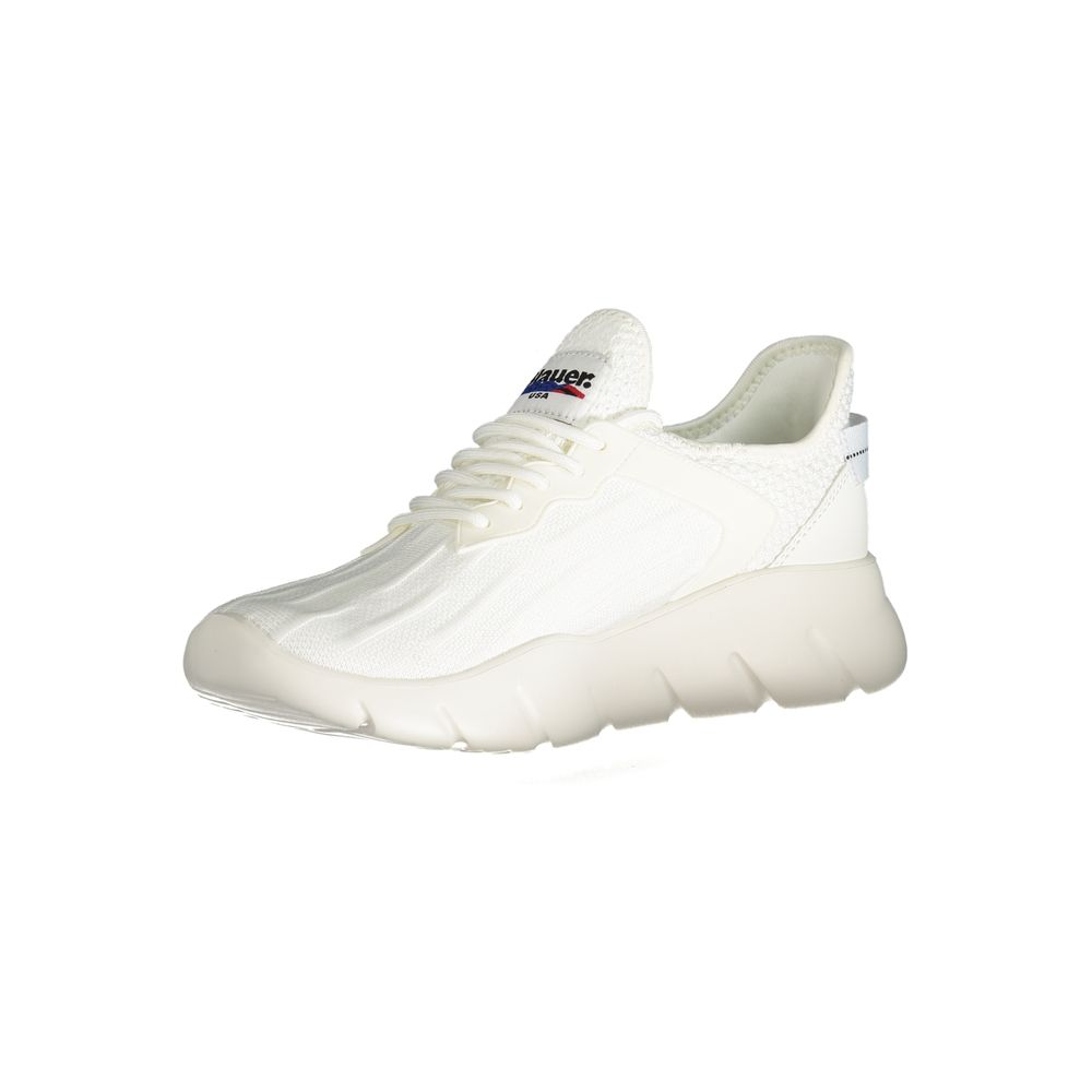 Blauer White Polyester Sneaker