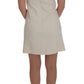 Dolce & Gabbana Elegant White Wool Shift Dress with Gold Brooch