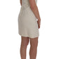 Dolce & Gabbana Elegant White Wool Shift Dress with Gold Brooch