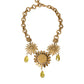 Dolce & Gabbana Gold Tone Brass Sunflower Crystal Embellished Necklace