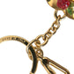 Dolce & Gabbana Metallic Gold Brass Heart Floral Pendant Keychain Keyring